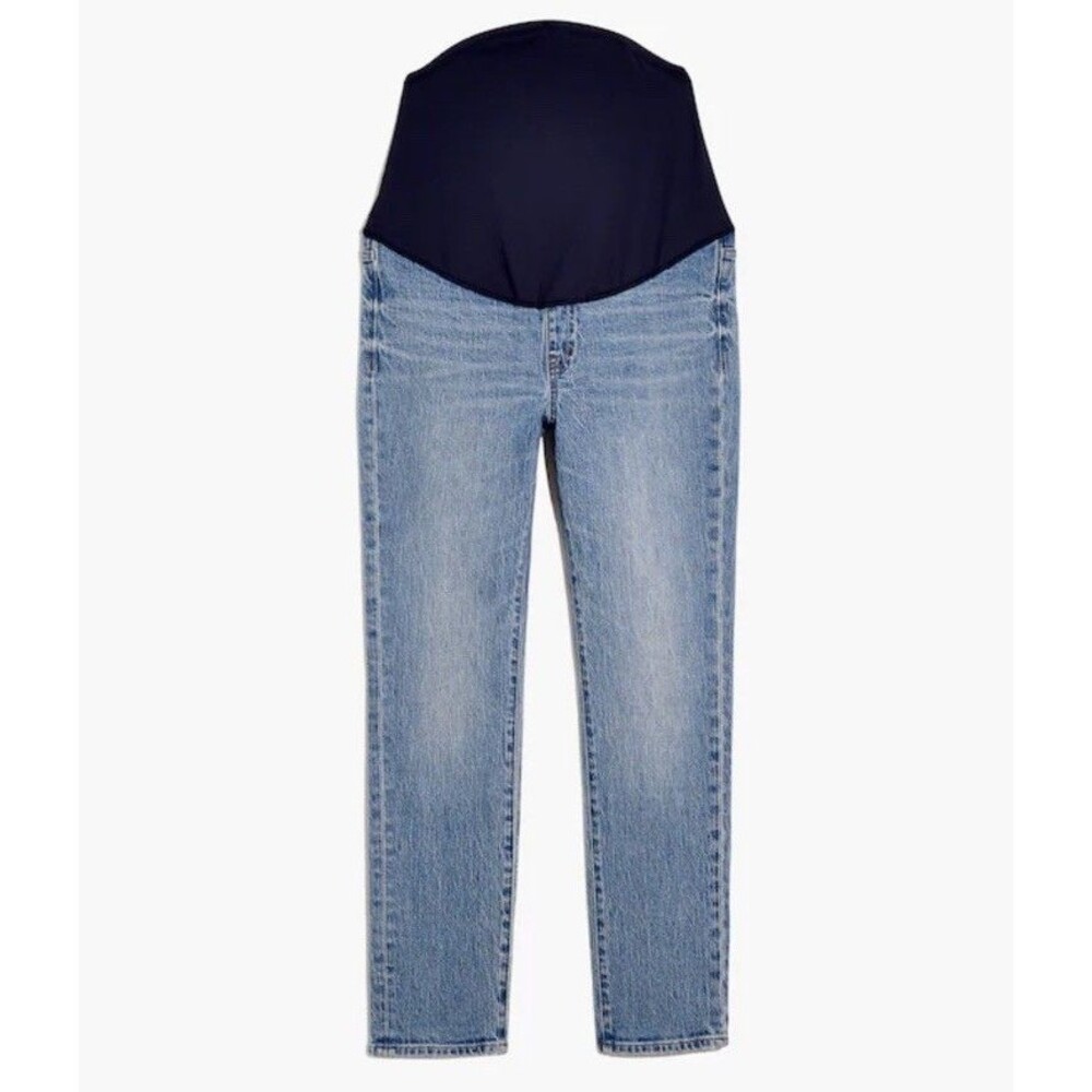 Madewell Light Blue Denim Maternity Skinny Jeans with Navy Panel